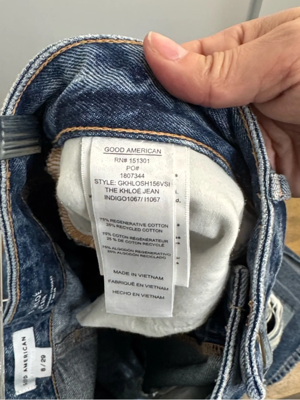 Good American Light Blue Distressed Wide-Leg Jeans - Women - Picture 6 of 8